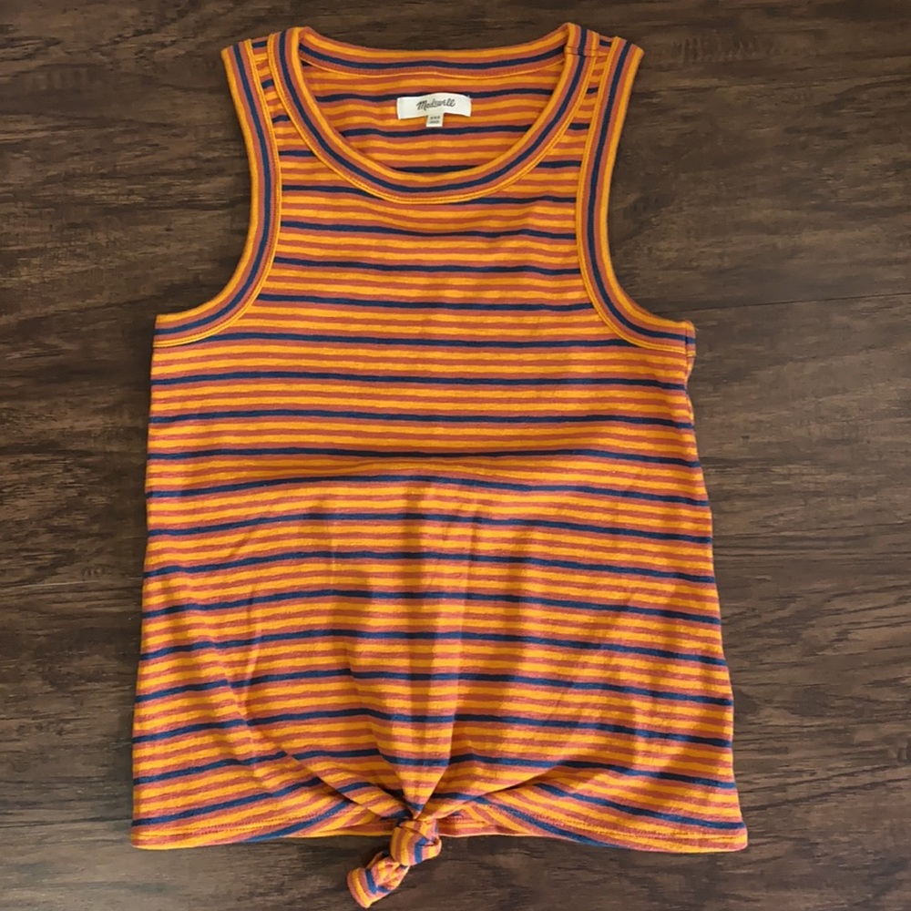 Madewell Audio Knot-Front Tank Top in Stripe